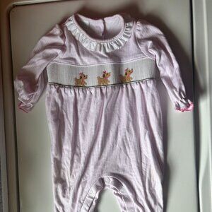 Edgehill Collection Dog Embroidered Girl's Onesie Size 9M
